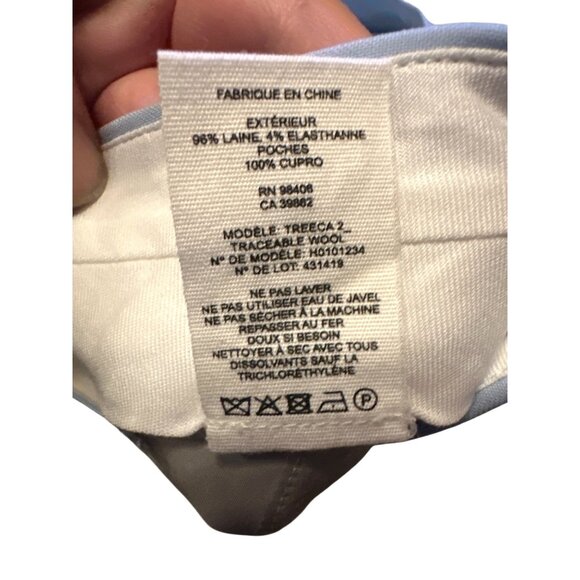 Theory Womens $245 Treeca 2 Slim-Fit Wool-Blend Cropped Pants Sky Blue UK14 US10 - Picture 6 of 11